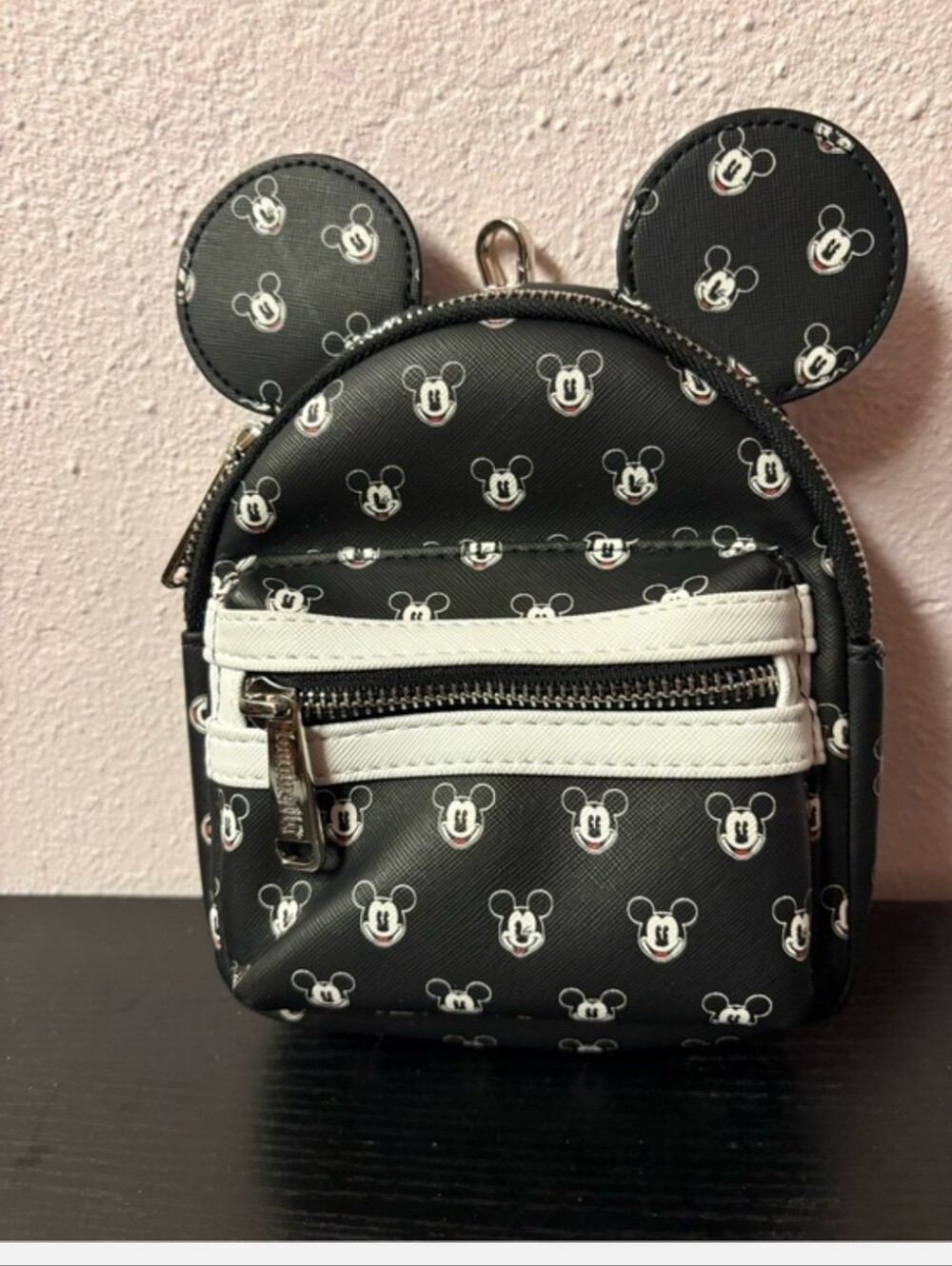 Mickey Mouse Ear Mini Backpack - Black with White Accents